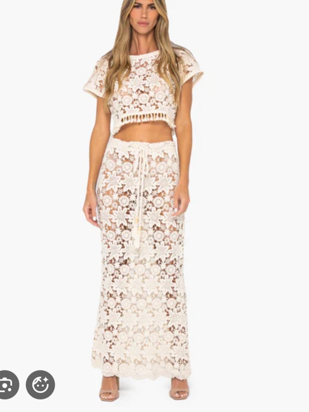 NWOT JBQ Lace Maxi Skirt in Natural - never worn - JUS BEE QUEEN